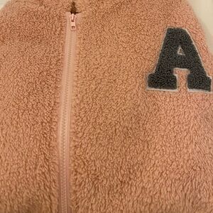 (Faux) Sherpa Jacket with Letter A Patch